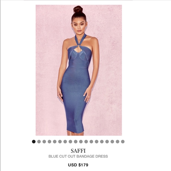 HOUSE OF CB ‘Saffi’ Blue Bandage Dress - Picture 2 of 4